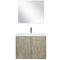 Lexora Fairbanks 30" W x 20" D Rustic Acacia Bath Vanity White Quartz Top with Faucet Set and 28" Mirror