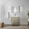 Lexora Fairbanks 30" W x 20" D Rustic Acacia Bath Vanity White Quartz Top with Faucet Set and 28" Mirror