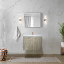 Lexora Fairbanks 30" W x 20" D Rustic Acacia Bath Vanity White Quartz Top with Faucet Set and 28" Mirror