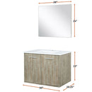 Lexora Fairbanks 30" W x 20" D Rustic Acacia Single Bath Vanity and 28" Mirror