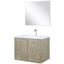 Lexora Fairbanks 30" W x 20" D Rustic Acacia Bath Vanity Cultured Marble Top with Faucet Set and 28" Mirror