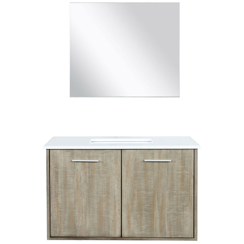 Lexora Fairbanks 36" W x 20" D Rustic Acacia Single Bath Vanity and 28" Mirror