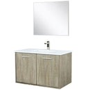 Lexora Fairbanks 36" W x 20" D Rustic Acacia Bath Vanity Cultured Marble Top with Faucet Set and 28" Mirror