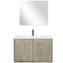 Lexora Fairbanks 36" W x 20" D Rustic Acacia Bath Vanity Cultured Marble Top with Faucet Set and 28" Mirror