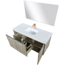 Lexora Fairbanks 48 " W x 20 " D Rustic Acacia Bath Vanity White Quartz Top with Faucet Set and 43" Mirror