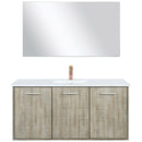 Lexora Fairbanks 48 " W x 20 " D Rustic Acacia Bath Vanity White Quartz Top with Faucet Set and 43" Mirror