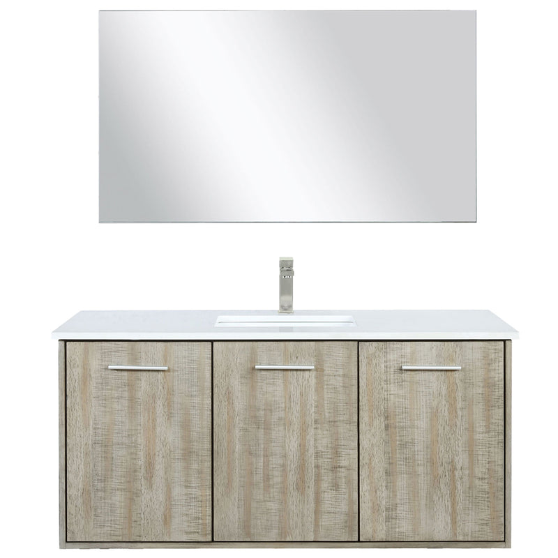 Lexora Fairbanks 48 " W x 20 " D Rustic Acacia Bath Vanity Cultured Marble Top with Faucet Set and 43" Mirror