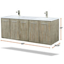 Lexora Fairbanks 60 " W x 20 " D Rustic Acacia Double Bath Vanity White Quartz Top with Faucet Set