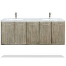 Lexora Fairbanks 60 " W x 20 " D Rustic Acacia Double Bath Vanity White Quartz Top with Faucet Set