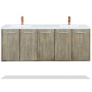 Lexora Fairbanks 60 " W x 20 " D Rustic Acacia Double Bath Vanity White Quartz Top with Faucet Set