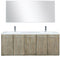 Lexora Fairbanks 60 " W x 20 " D Rustic Acacia Double Bath Vanity White Quartz Top with Faucet Set and 55" Mirror