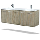 Lexora Fairbanks 60 " W x 20 " D Rustic Acacia Double Bath Vanity Cultured Marble Top with Faucet Set