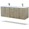 Lexora Fairbanks 60 " W x 20 " D Rustic Acacia Double Bath Vanity Cultured Marble Top with Faucet Set