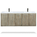 Lexora Fairbanks 60 " W x 20 " D Rustic Acacia Double Bath Vanity Cultured Marble Top with Faucet Set