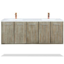 Lexora Fairbanks 60 " W x 20 " D Rustic Acacia Double Bath Vanity Cultured Marble Top with Faucet Set