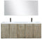 Lexora Fairbanks 60 " W x 20 " D Rustic Acacia Double Bath Vanity Cultured Marble Top with Faucet Set and 55" Mirror