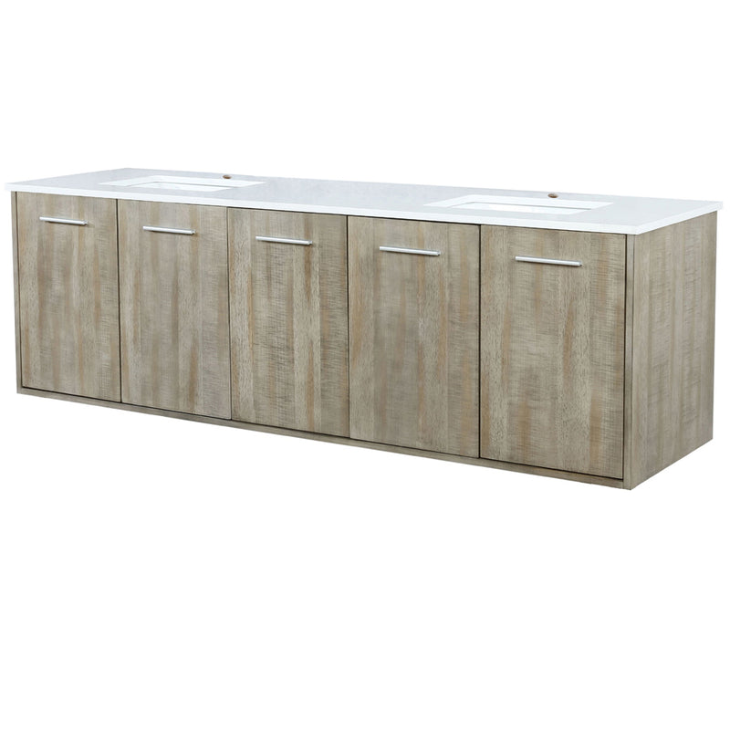 Lexora Fairbanks 72 " W x 20 " D Rustic Acacia Double Bath Vanity