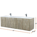 Lexora Fairbanks 72 " W x 20 " D Rustic Acacia Double Bath Vanity White Quartz Top with Faucet Set