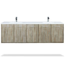 Lexora Fairbanks 72 " W x 20 " D Rustic Acacia Double Bath Vanity White Quartz Top with Faucet Set