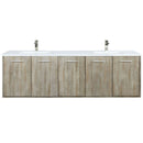 Lexora Fairbanks 72 " W x 20 " D Rustic Acacia Double Bath Vanity White Quartz Top with Faucet Set