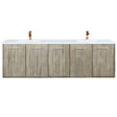 Lexora Fairbanks 72 " W x 20 " D Rustic Acacia Double Bath Vanity White Quartz Top with Faucet Set