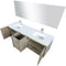 Lexora Fairbanks 72 " W x 20 " D Rustic Acacia Double Bath Vanity White Quartz Top with Faucet Set and 70" Mirror