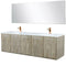 Lexora Fairbanks 72 " W x 20 " D Rustic Acacia Double Bath Vanity White Quartz Top with Faucet Set and 70" Mirror