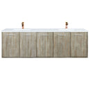 Lexora Fairbanks 72 " W x 20 " D Rustic Acacia Double Bath Vanity Cultured Marble Top with Faucet Set