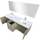 Lexora Fairbanks 72 " W x 20 " D Rustic Acacia Double Bath Vanity Cultured Marble Top with Faucet Set and 70" Mirror