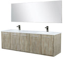 Lexora Fairbanks 72 " W x 20 " D Rustic Acacia Double Bath Vanity Cultured Marble Top with Faucet Set and 70" Mirror