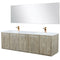 Lexora Fairbanks 72 " W x 20 " D Rustic Acacia Double Bath Vanity Cultured Marble Top with Faucet Set and 70" Mirror