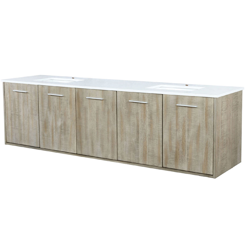 Lexora Fairbanks 80 " W x 20 " D Rustic Acacia Double Bath Vanity