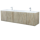 Lexora Fairbanks 80 " W x 20 " D Rustic Acacia Double Bath Vanity White Quartz Top with Faucet Set