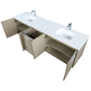 Lexora Fairbanks 80 " W x 20 " D Rustic Acacia Double Bath Vanity White Quartz Top with Faucet Set