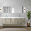 Lexora Fairbanks 80 " W x 20 " D Rustic Acacia Double Bath Vanity White Quartz Top with Faucet Set