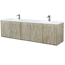 Lexora Fairbanks 80 " W x 20 " D Rustic Acacia Double Bath Vanity White Quartz Top with Faucet Set