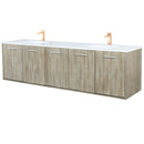 Lexora Fairbanks 80 " W x 20 " D Rustic Acacia Double Bath Vanity White Quartz Top with Faucet Set