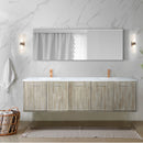 Lexora Fairbanks 80 " W x 20 " D Rustic Acacia Double Bath Vanity White Quartz Top with Faucet Set