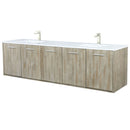 Lexora Fairbanks 80 " W x 20 " D Rustic Acacia Double Bath Vanity Cultured Marble Top with Faucet Set