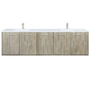 Lexora Fairbanks 80 " W x 20 " D Rustic Acacia Double Bath Vanity Cultured Marble Top with Faucet Set