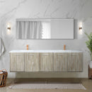 Lexora Fairbanks 80 " W x 20 " D Rustic Acacia Double Bath Vanity Cultured Marble Top with Faucet Set