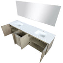 Lexora Fairbanks 80 " W x 20 " D Rustic Acacia Double Bath Vanity and 70" Mirror