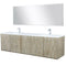 Lexora Fairbanks 80" W x 20" D Rustic Acacia Double Bath Vanity Cultured Marble Top with Faucet Set and 70" Mirror