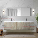 Lexora Fairbanks 80" W x 20" D Rustic Acacia Double Bath Vanity Cultured Marble Top with Faucet Set and 70" Mirror