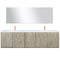 Lexora Fairbanks 80" W x 20" D Rustic Acacia Double Bath Vanity Cultured Marble Top with Faucet Set and 70" Mirror