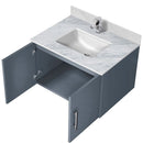 Lexora Geneva 30" W x 22" D Dark Grey Bath Vanity Marble Top with Faucet Set