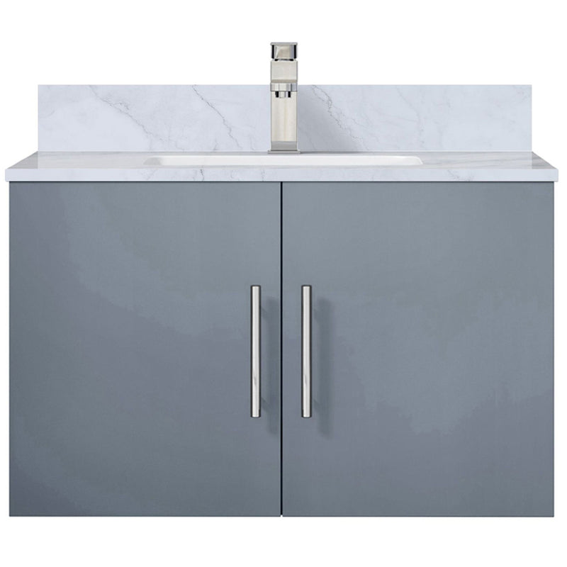 Lexora Geneva 30" W x 22" D Dark Grey Bath Vanity Marble Top with Faucet Set