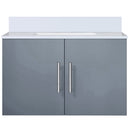 Lexora Geneva 30" W x 22" D Dark Grey Bath Vanity and Marble Top