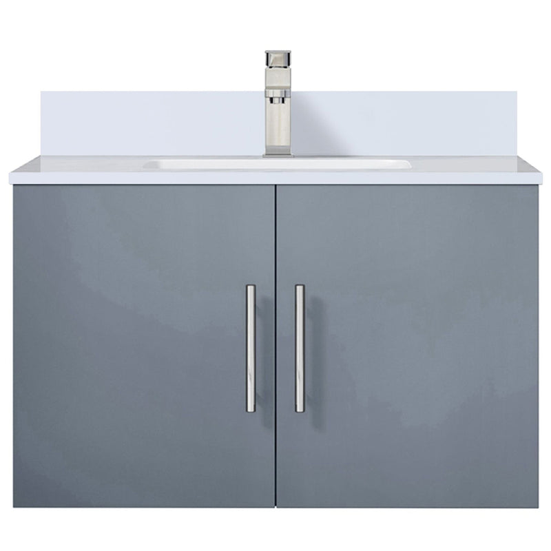 Lexora Geneva 30" W x 22" D Dark Grey Bath Vanity Marble Top with Faucet Set