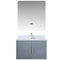 Lexora Geneva 30" W x 22" D Dark Grey Bath Vanity Marble Top with Faucet Set and 30" LED Mirror